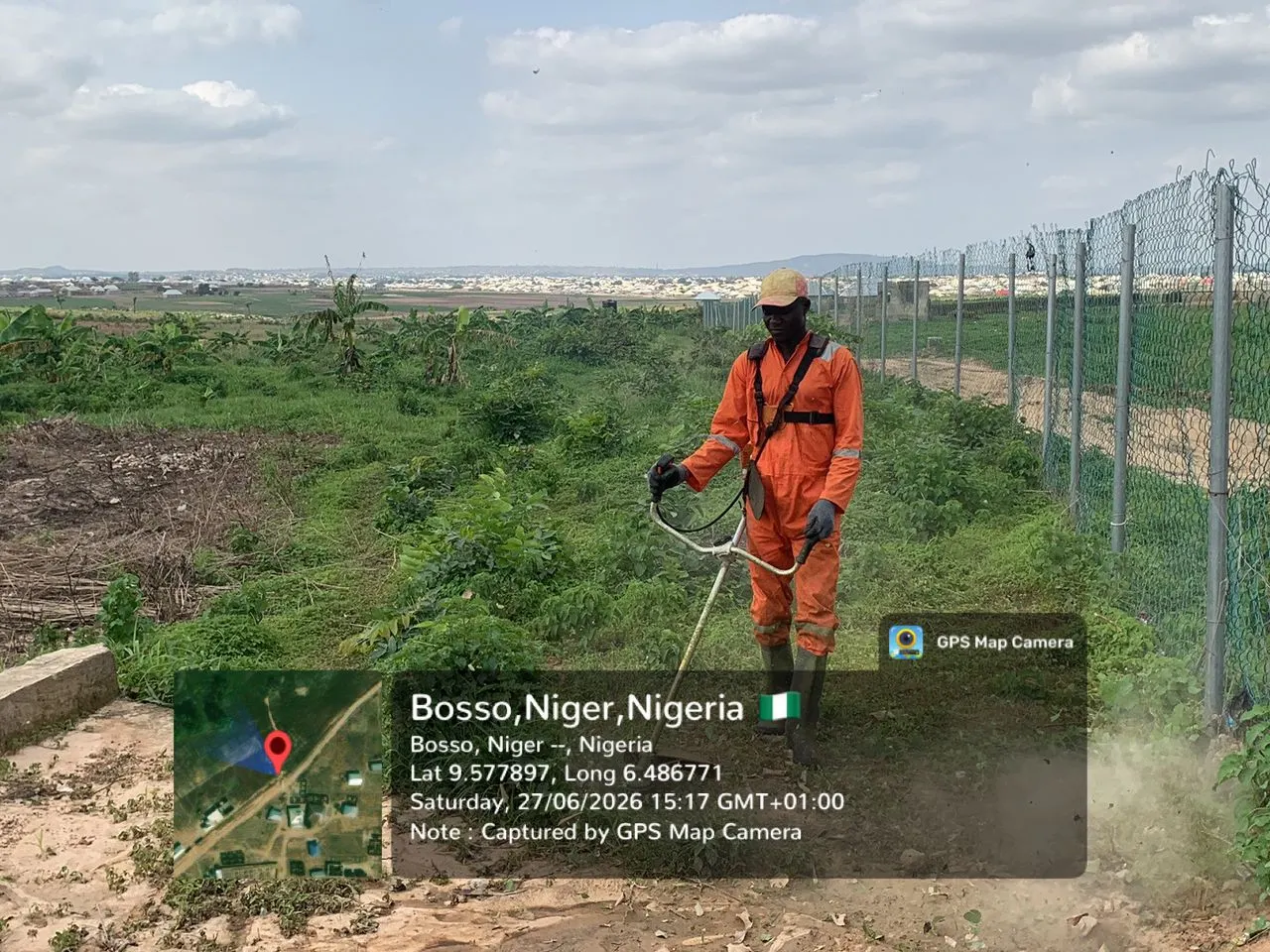Protected crop area under field observation